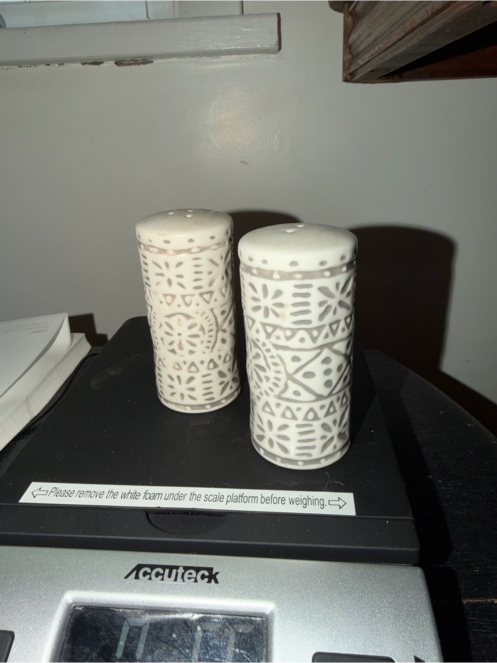 Ceramic White Patterned Salt and Pepper Shakers - Home Accents